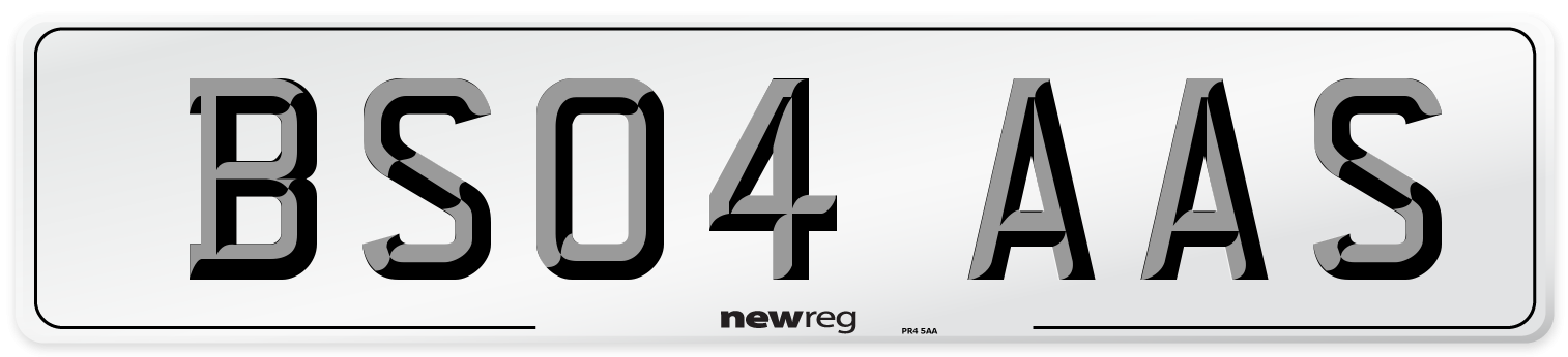 BS04 AAS Number Plate from New Reg